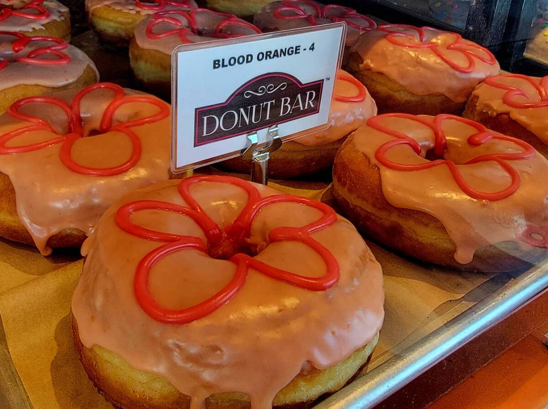 Plentiful pickings at the Donut Bar on Carson Avenue. (Natalie Burt/Special to the Review-Journal)