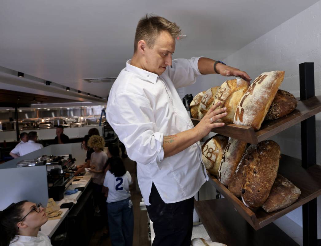 Sebastien Polycarpe, director of pastry with Wolfgang Puck Fine Dining Group, creates an artisa ...