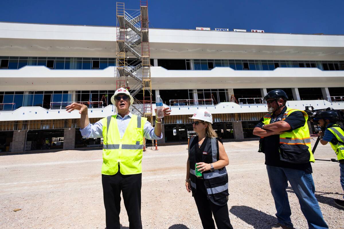Terry Miller of Miller Project Management and Las Vegas Grand Prix, CEO Renee Wilm, center, lea ...