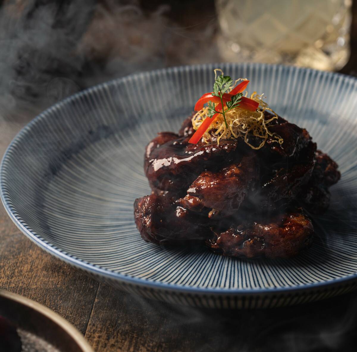 Signature smoked "cod" from the plant-based menu at Mott 32 in The Venetian on the Las Vegas St ...