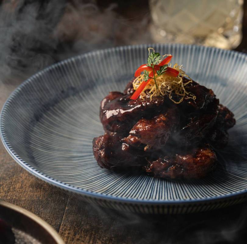 Signature smoked "cod" from the plant-based menu at Mott 32 in The Venetian on the Las Vegas St ...