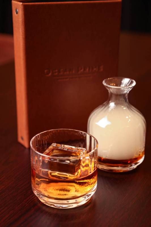 The Old Fashioned, made of Uncle Nearest 1856 Whiskey, Aperol, and Angostura Bitters at Ocean P ...