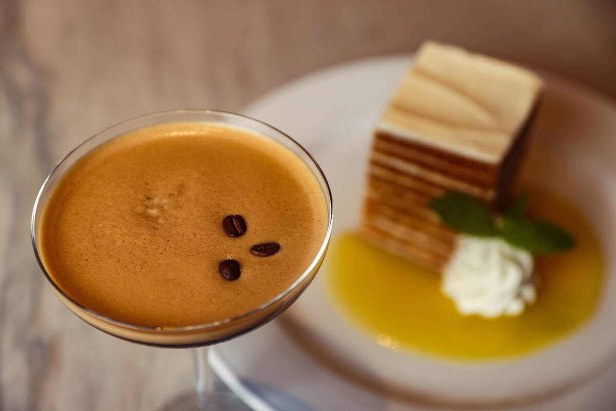 The Espresso Martini, made of Grey Goose Vodka, Vanilla de Madagascar, espresso, and café ...