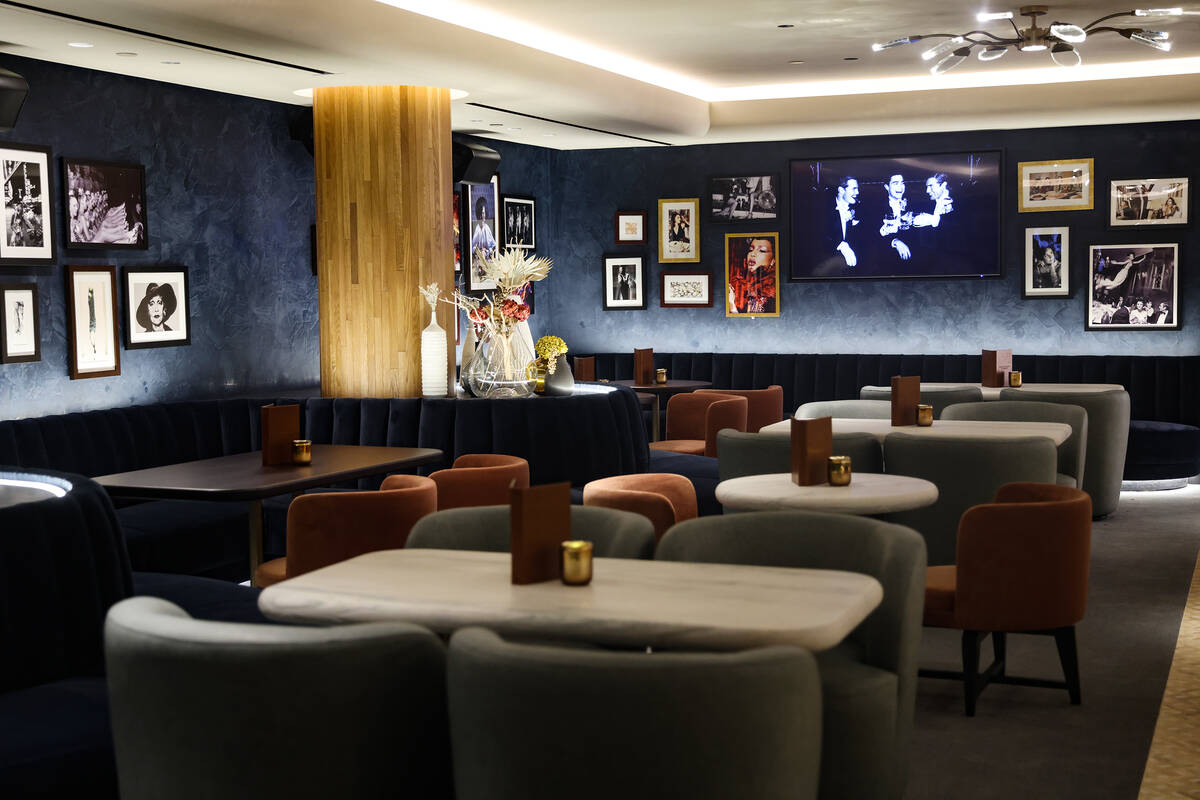 The lounge at Ocean Prime, an upscale seafood and steakhouse restaurant chain, on the Strip in ...