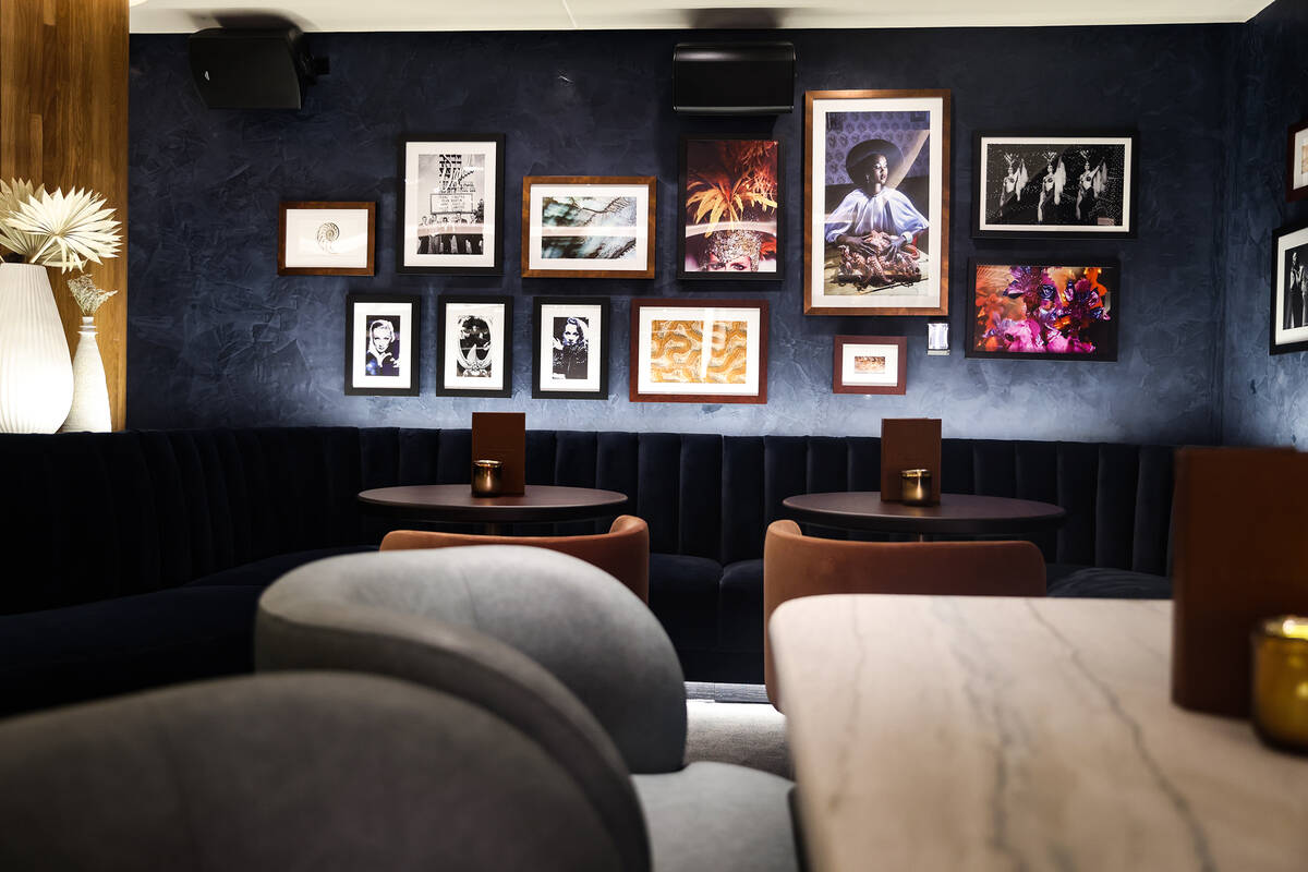 The lounge at Ocean Prime, an upscale seafood and steakhouse restaurant chain, on the Strip in ...
