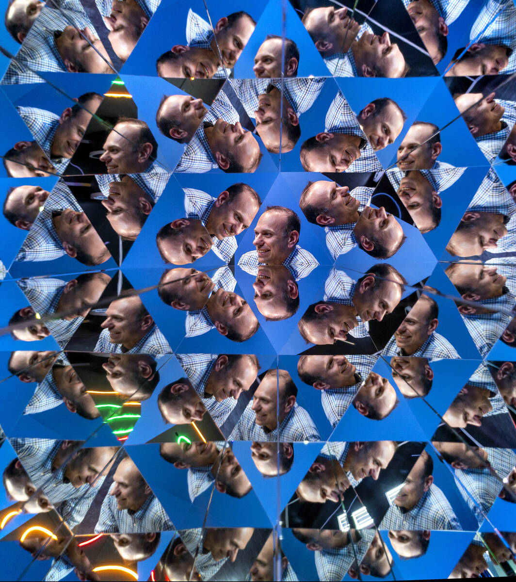 Sales and marketing manager Billy Pierro in a multitude of reflections within the Kaleidoscope ...