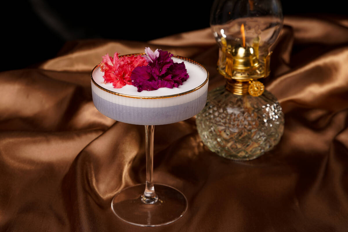 The Queen's Garden cocktail from Juliet Cocktail Room, opening Aug. 7, 2023, in The Venetian on ...