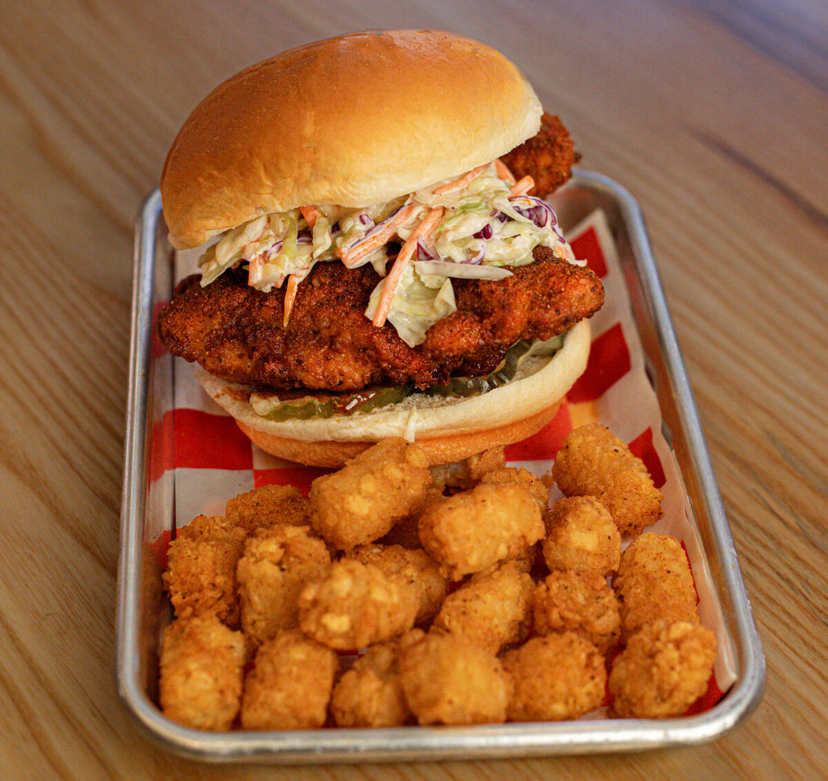 A Nashville-inspired Hot Chicken Sandwich from the new Wing Zone Hot Chicken and Wings store in ...