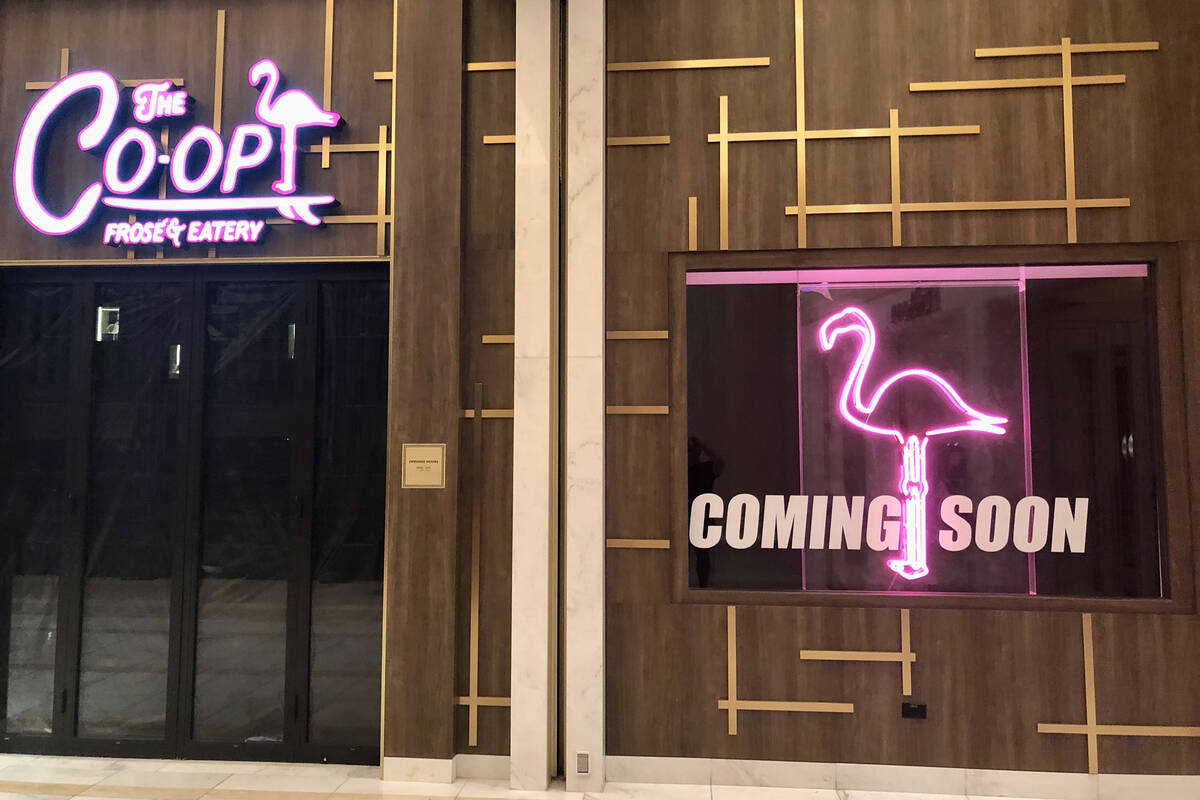 The exterior of The Co-op Frosé & Eatery taking shape, as of summer 2023, in Resorts W ...
