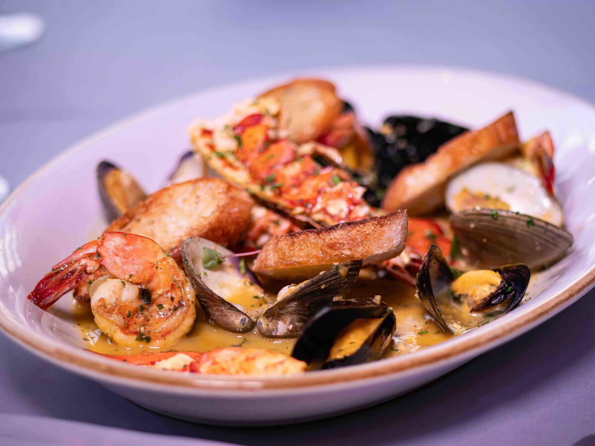 A seafood platter from Joel’s Chophouse inside the Ahern Hotel, on West Sahara Avenue ju ...