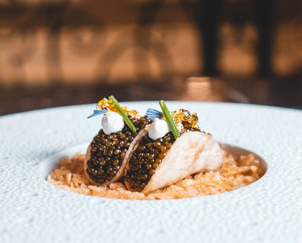 Caviar tacos from Petrossian Bar in Bellagio on the Las Vegas Strip. (MGM Resorts)