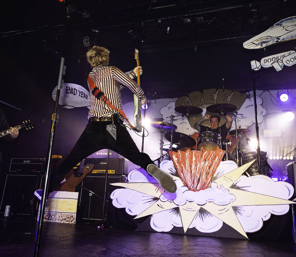 Green Day performs at Fremont County Club in downtown Las Vegas on Thursday, Oct. 19, 2023. (Gr ...