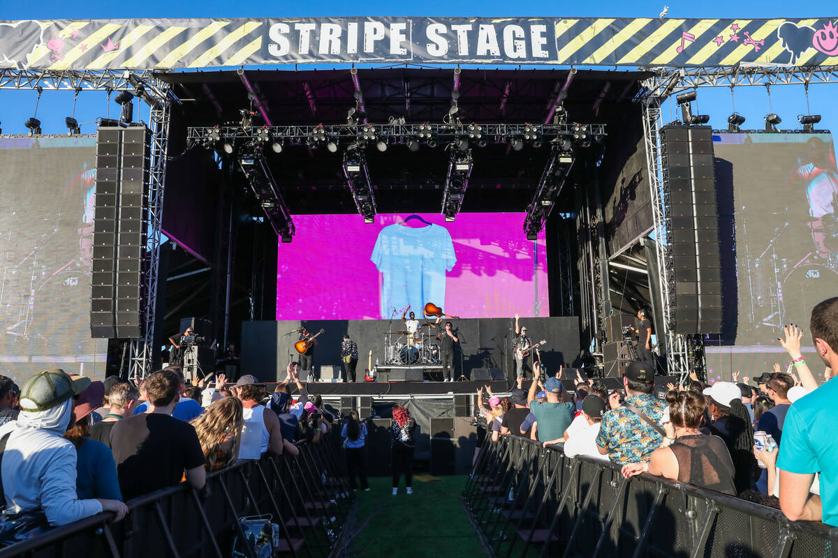 Punk rock fans cheer on Plain White T’s at the When We Were Young 2023 music festival on ...