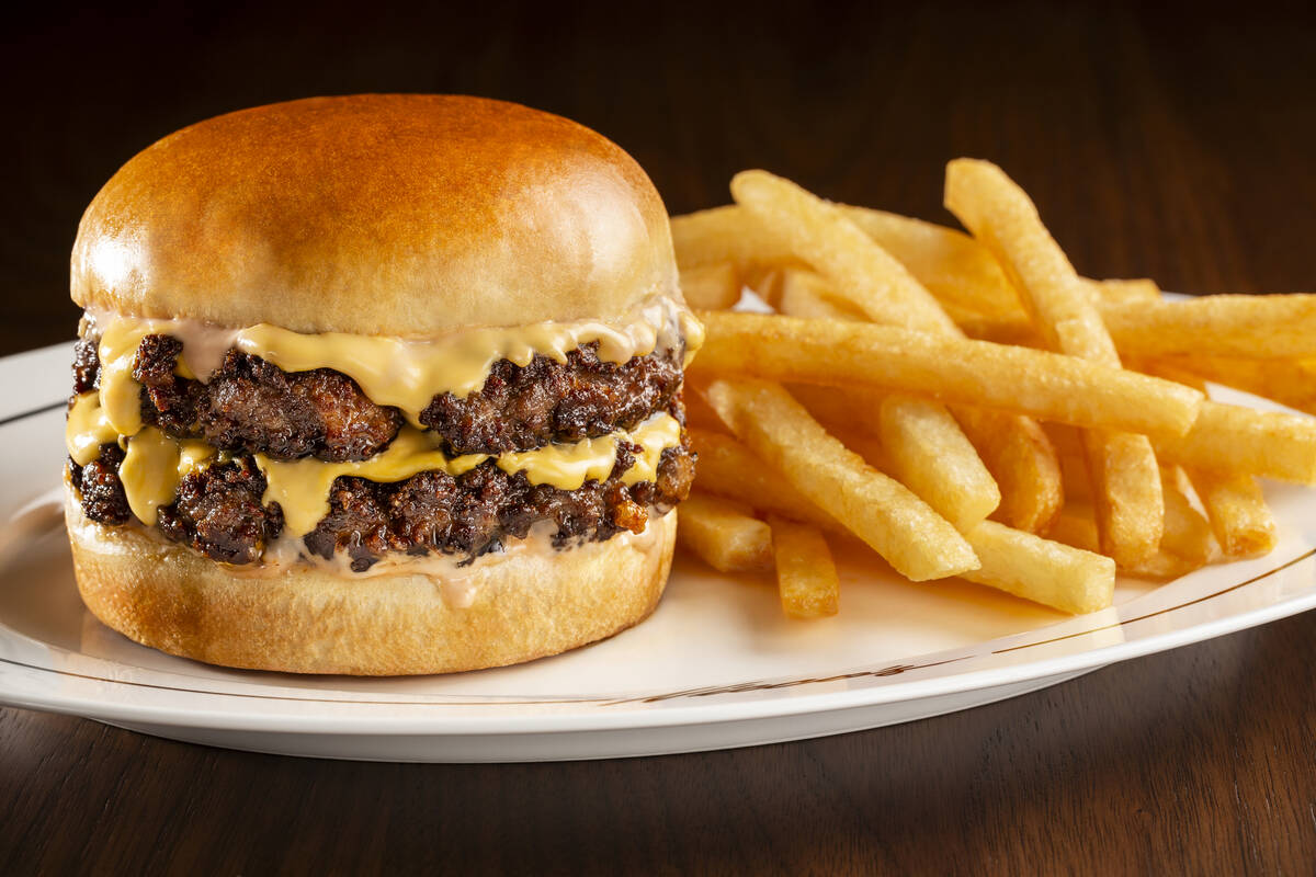 A Nicco's 28 Burger, with a proprietary patty grind, from Nicco's Prime Cuts & Fresh Fish, the ...