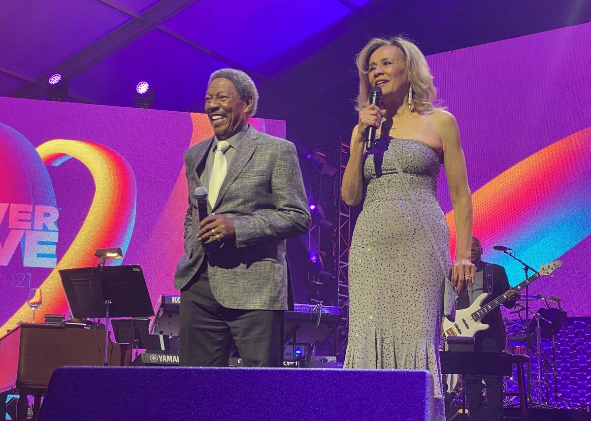 Marilyn McCoo and Billy Davis Jr. are shown at the 25th Keep Memory Alive gala at Resorts World ...