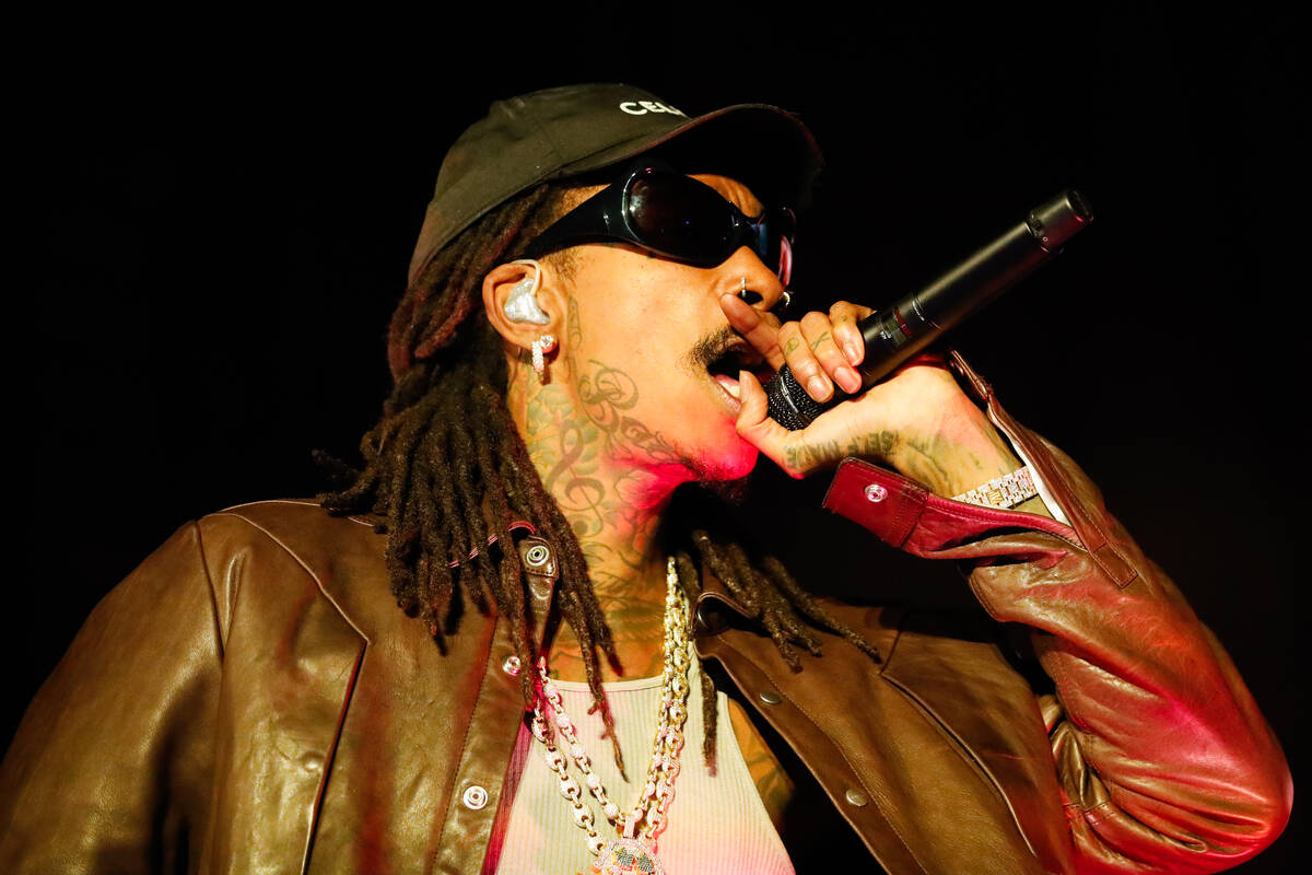 Wiz Khalifa performs at the 2023 SEMA Fest on Friday, Nov. 3, 2023 in Las Vegas. (Daniel Pearso ...