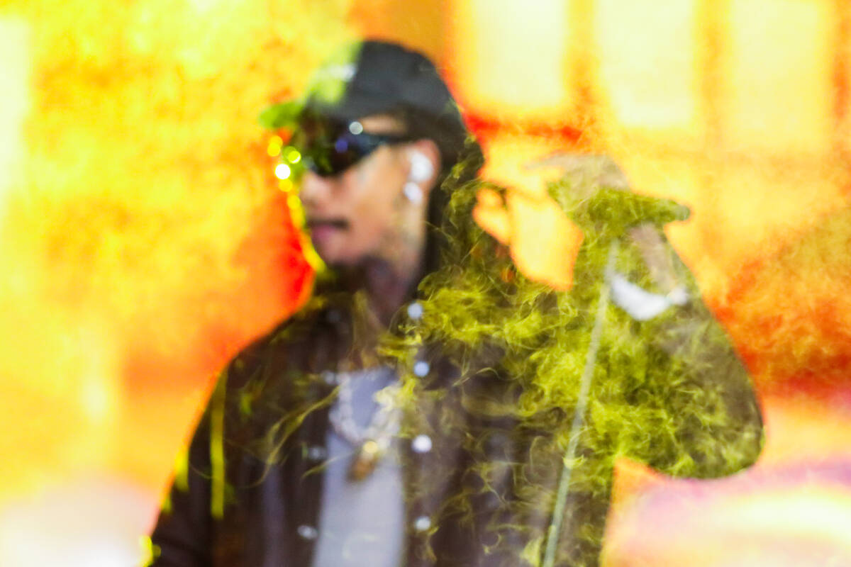 Wiz Khalifa performs at the 2023 SEMA Fest on Friday, Nov. 3, 2023 in Las Vegas. (Daniel Pearso ...