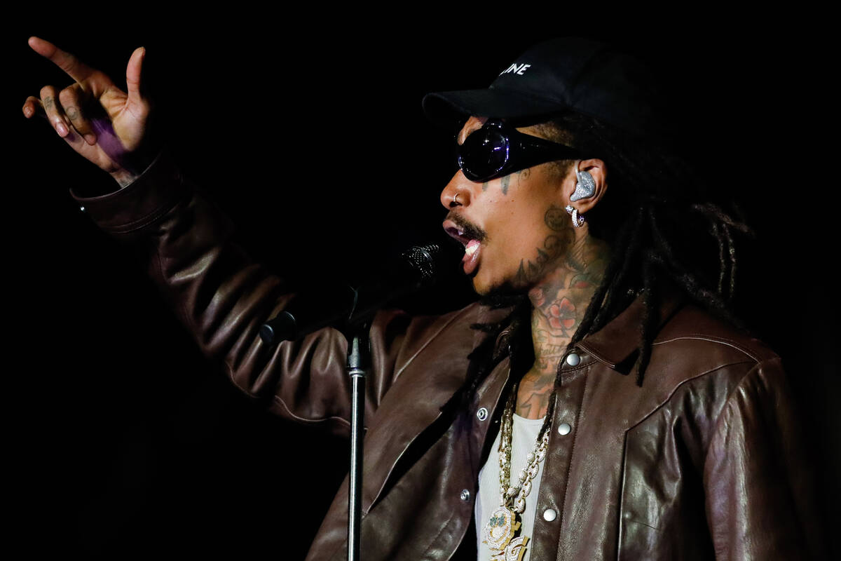 Wiz Khalifa performs at the 2023 SEMA Fest on Friday, Nov. 3, 2023 in Las Vegas. (Daniel Pearso ...