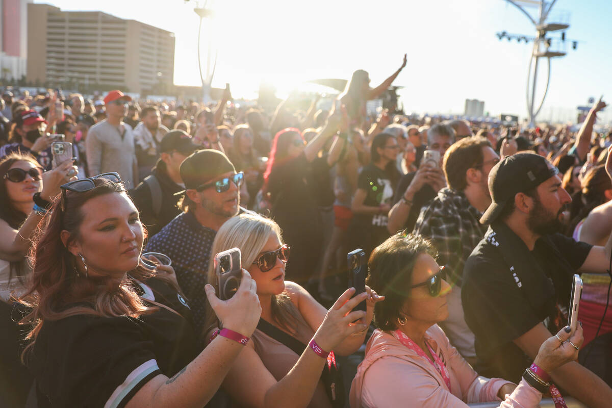 Bush fans enjoy Bush’s set at the 2023 SEMA Fest on Friday, Nov. 3, 2023 in Las Vegas. ( ...