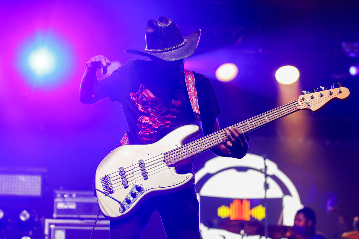 Matthew Jacquette performs as part of the Ayron Jones band at the 2023 SEMA Fest on Friday, Nov ...
