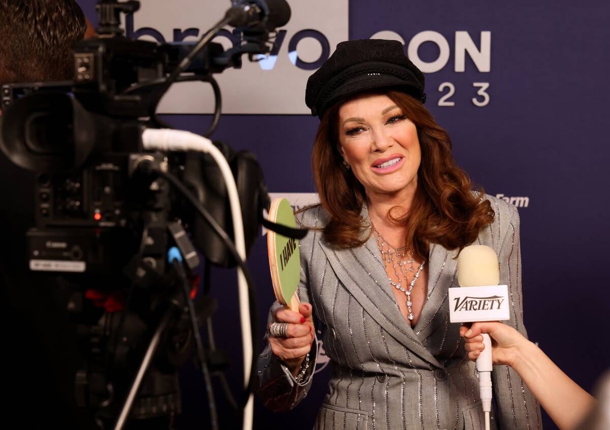 Lisa Vanderpump of “Vanderpump Rules” talks to the media at BravoCon 2023 convent ...