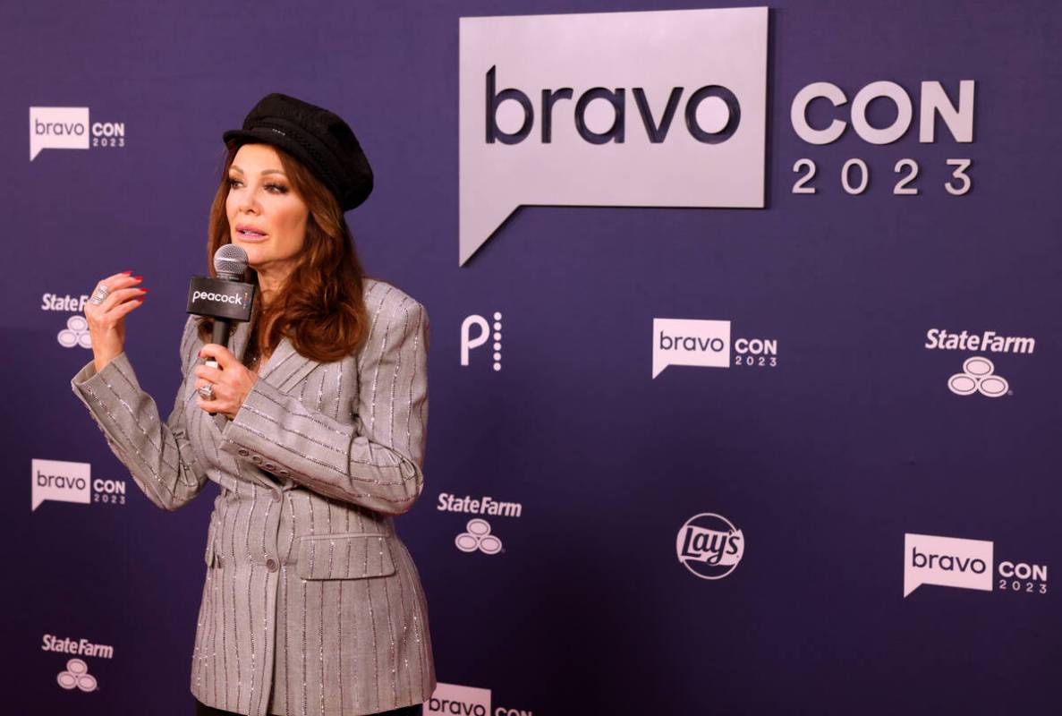 Lisa Vanderpump of “Vanderpump Rules” talks to the media at BravoCon 2023 convent ...