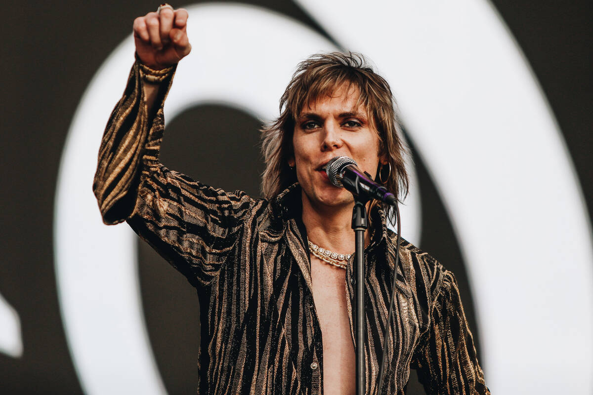 The Struts perform at SEMA Fest on Saturday, Nov. 4, 2023, in Las Vegas. (Madeline Carter/Las V ...