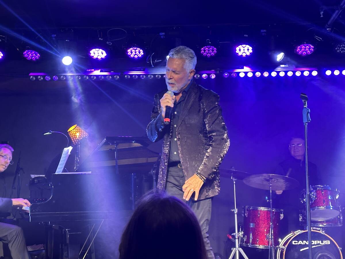Clint Holmes is shown during a VIP performane at The Composers Room Showlounge & Restaurant at ...