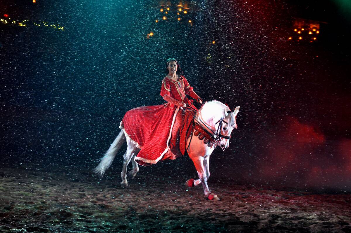 A shot from the "Tournament of Kings" holiday show "Twas the Knight" at Excalibur in Las Vegas. ...