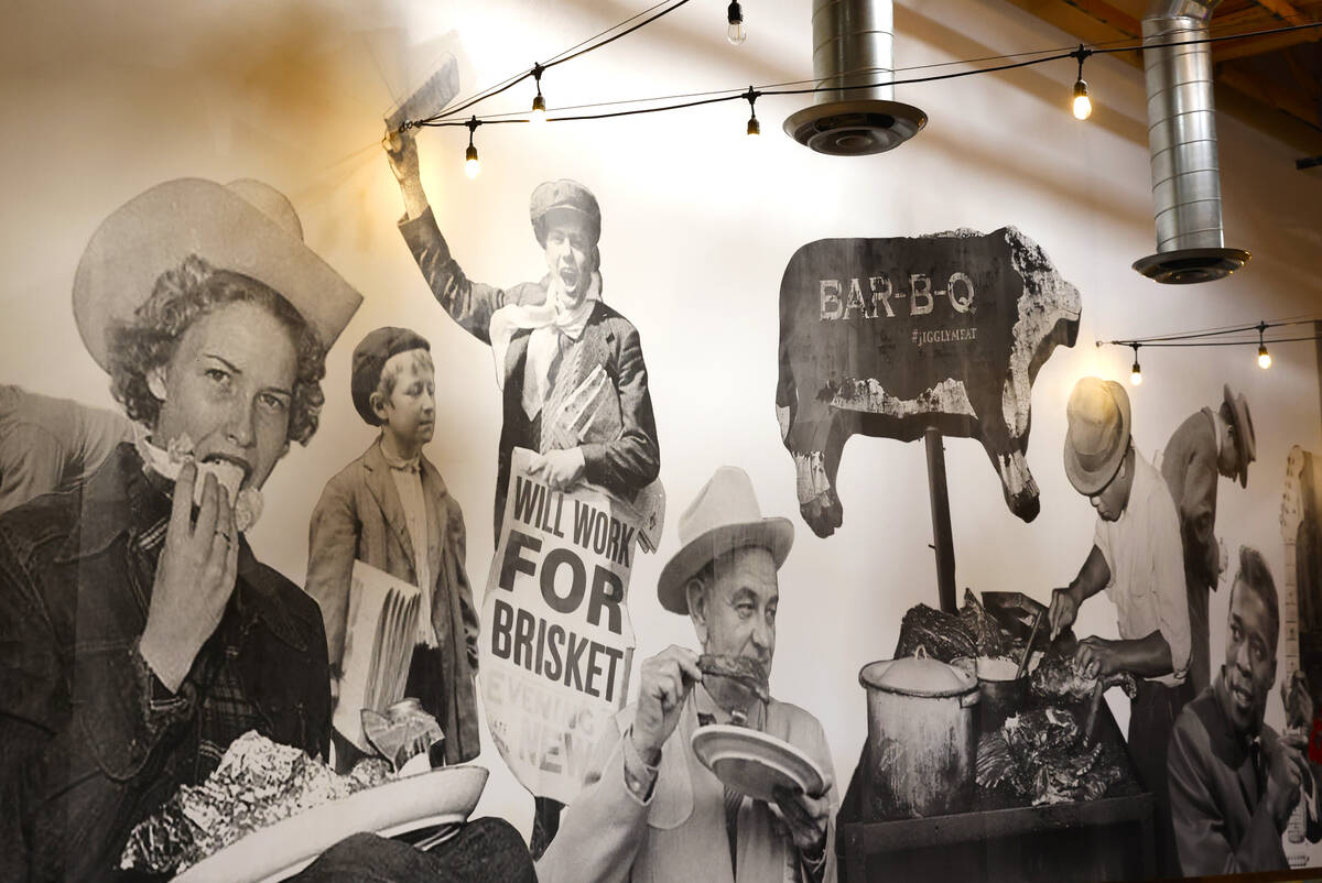 A mural at SoulBelly BBQ is shown, on Wednesday, Oct. 25, 2023, in Las Vegas. (Bizuayehu Tesfay ...