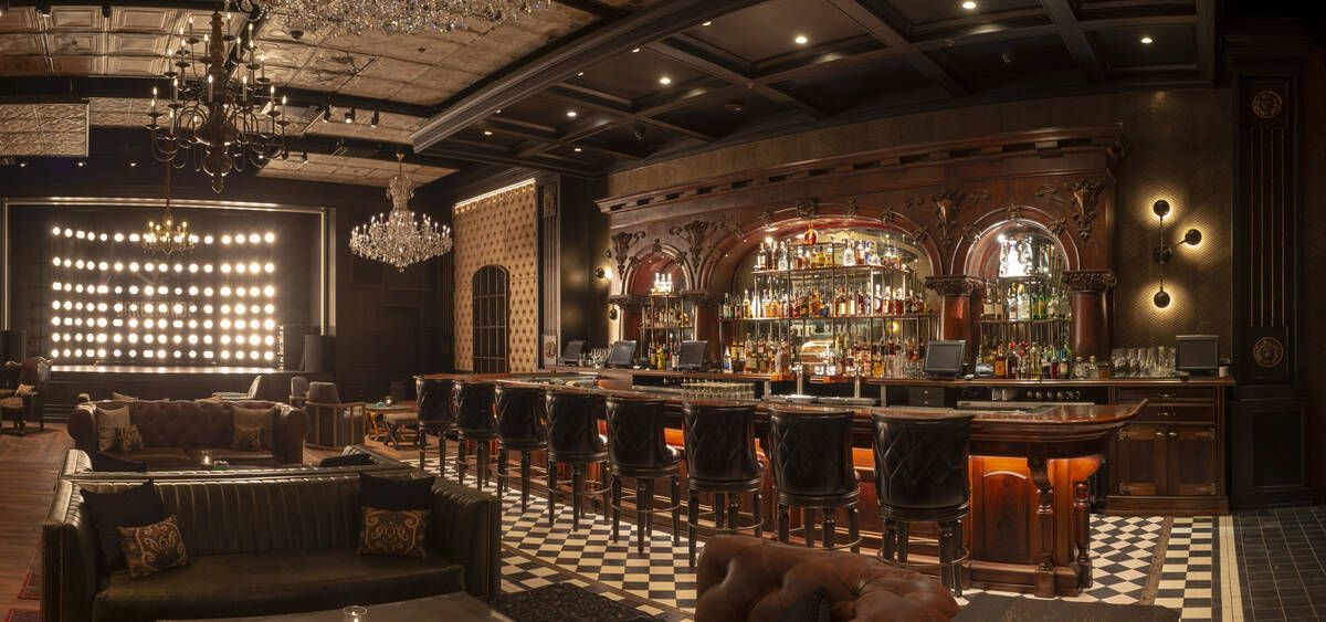 The speakeasy at The Barbershop Cuts & Cocktails in The Cosmopolitan of Las Vegas lies behind t ...