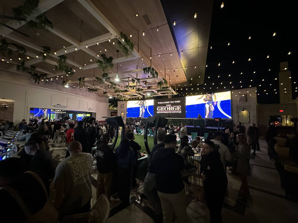 A view of STN sports book at The George Sportsmen’s Lounge at Durango Resort & Casino on Mond ...