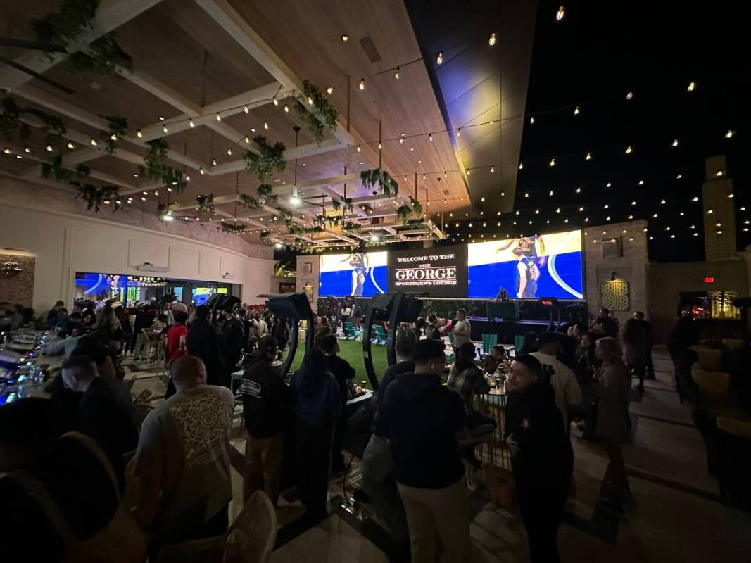 A view of STN sports book at The George Sportsmen’s Lounge at Durango Resort & Casino on Mond ...