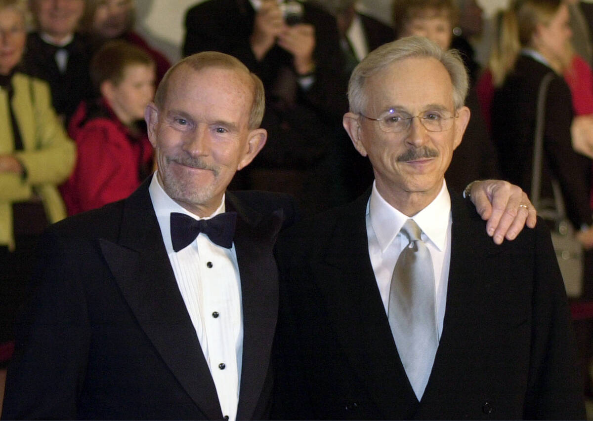 This Oct. 29, 2002 file photo shows The Smothers Brothers, Tom Smothers, left, and Dick Smother ...