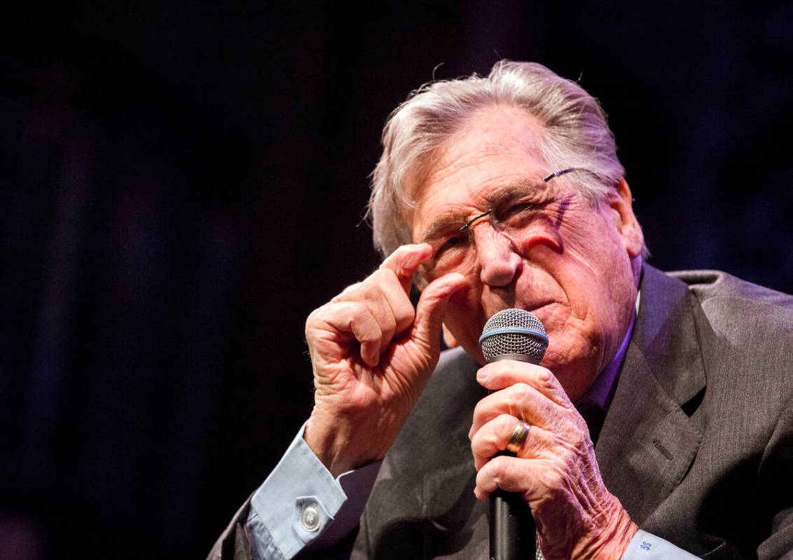 Comedian Shecky Greene tells a story during Conversations with Norm in the Jazz Cabaret at The ...