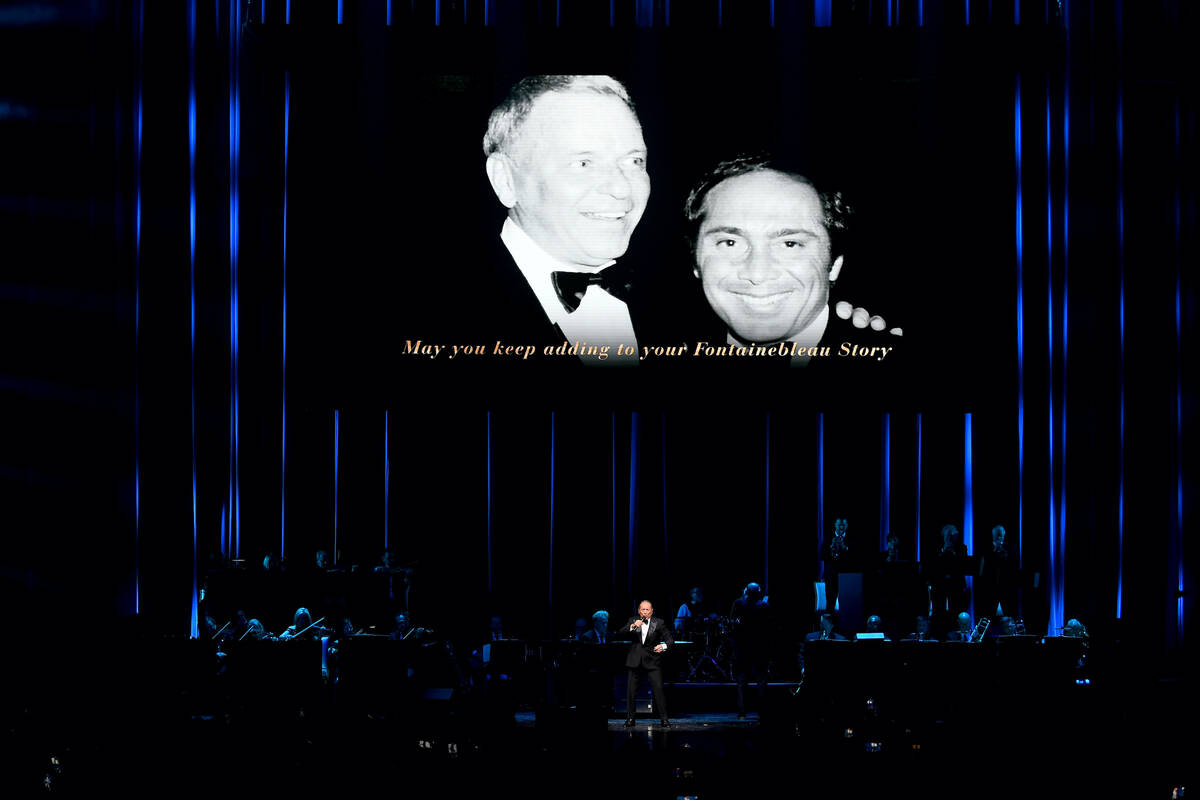 Paul Anka performs onstage during the Fontainebleau Las Vegas Star-Studded Grand Opening Celebr ...