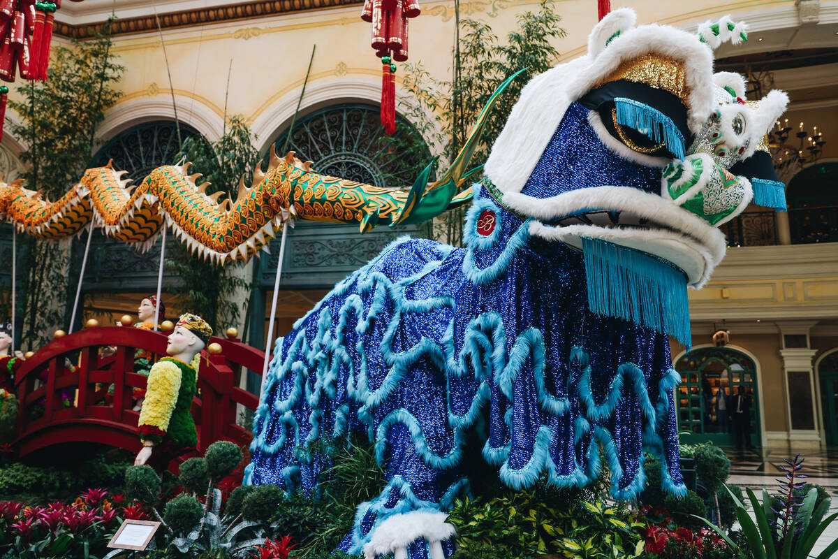 A Chinese New Year themed display is seen at the Bellagio Conservatory and Botanical Gardens on ...