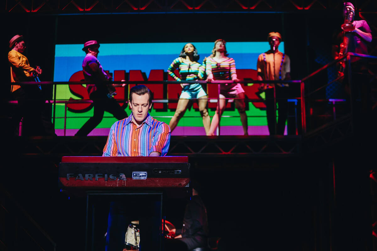 Kit Treece plays Bob Gaudio during a dress rehearsal of “Jersey Boys” at The Orleans hotel- ...