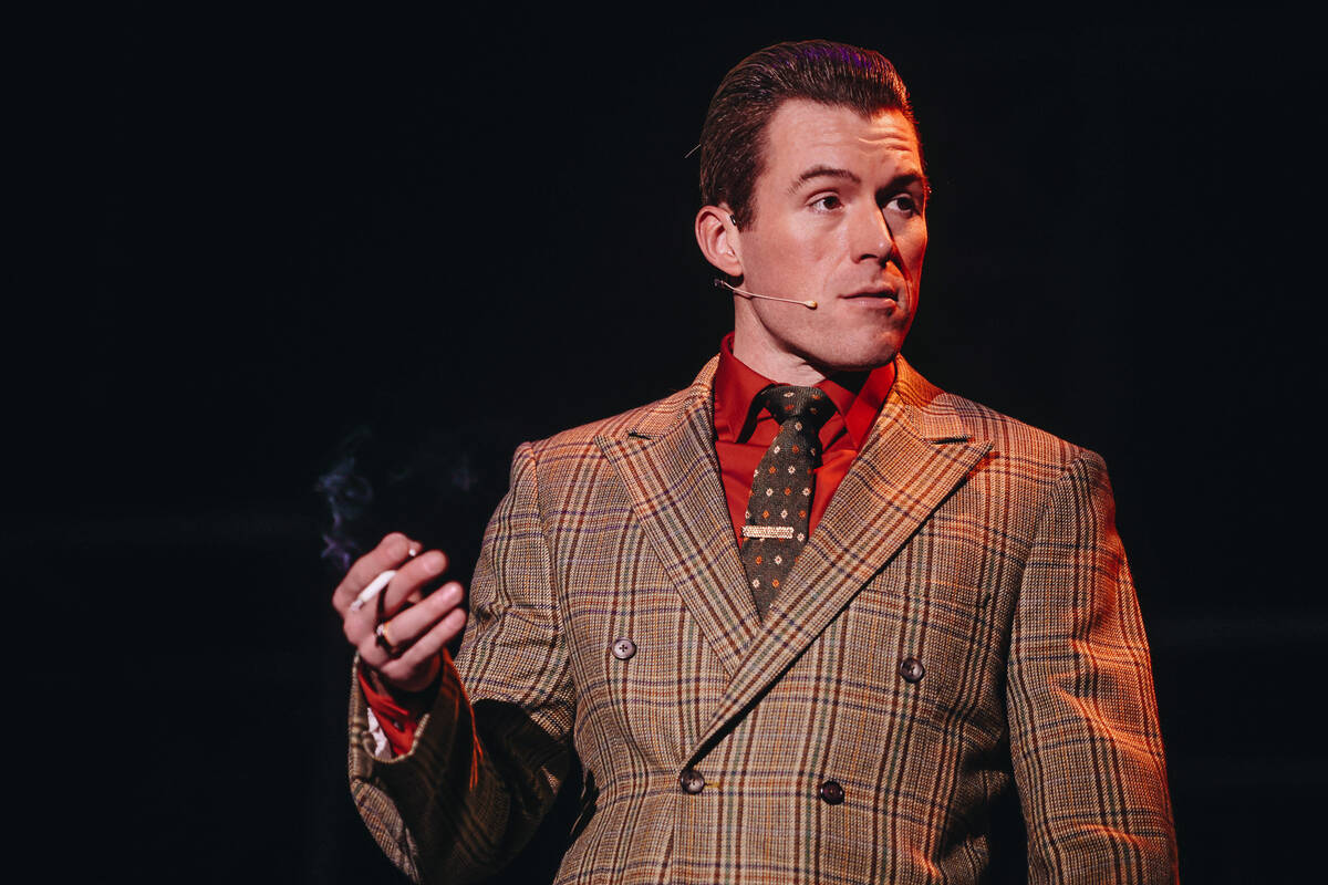 Jonathan Cable performs as Nick Massi during a dress rehearsal of “Jersey Boys” at The Orle ...