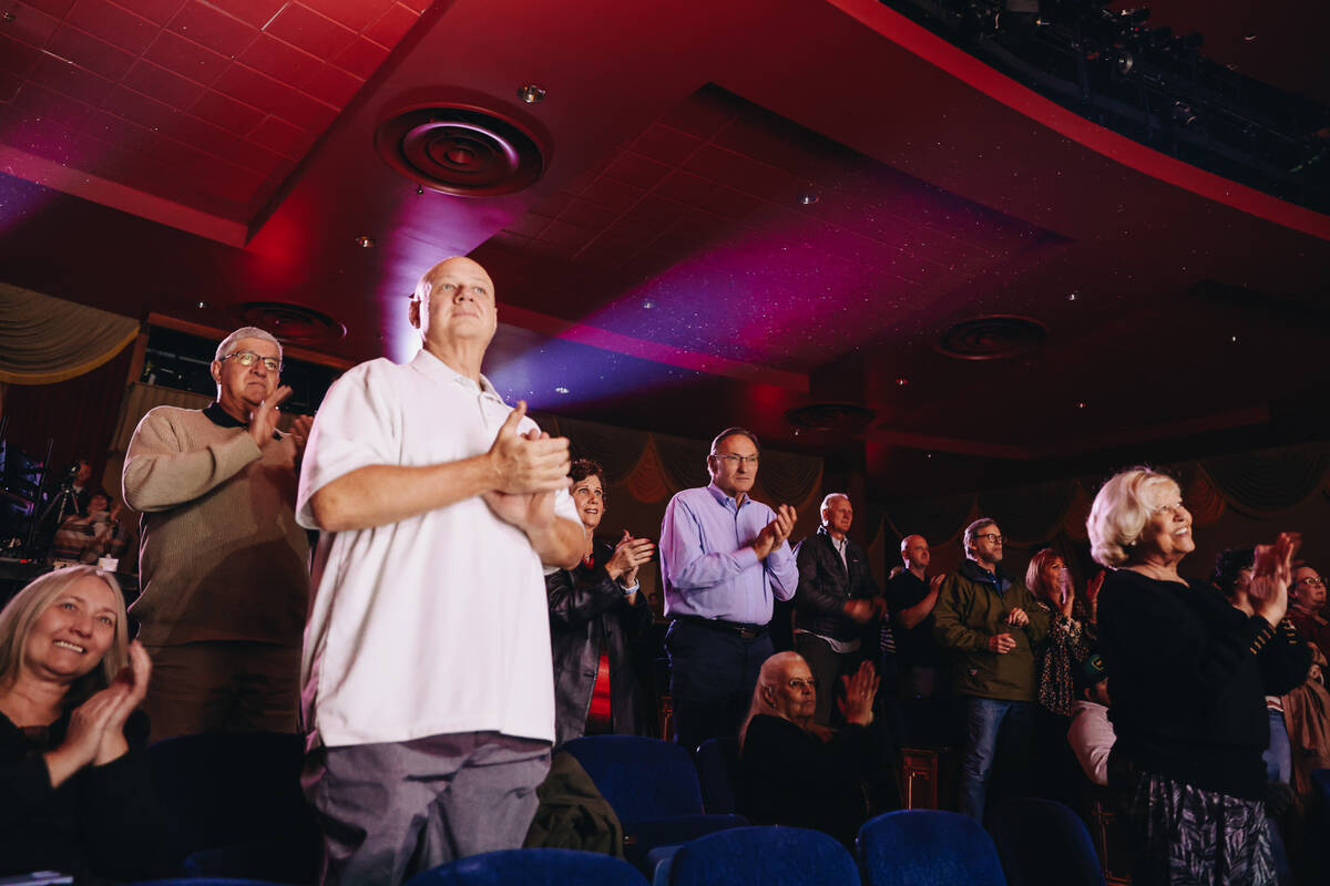 An audience claps during a dress rehearsal for “Jersey Boys” at The Orleans hotel-casino on ...