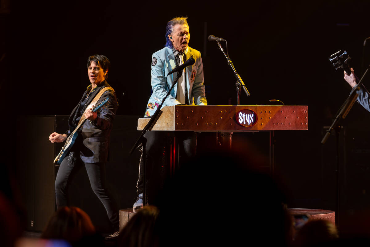 Lawrence Gowan of Styx is shown at the band's return to The Venetian Theatre on Friday, Jan. 27 ...