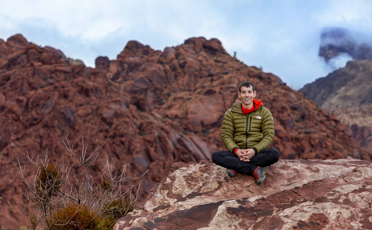 World acclaimed rock climber Alex Honnold at the Calico Basin in the Red Rock Canyon National C ...