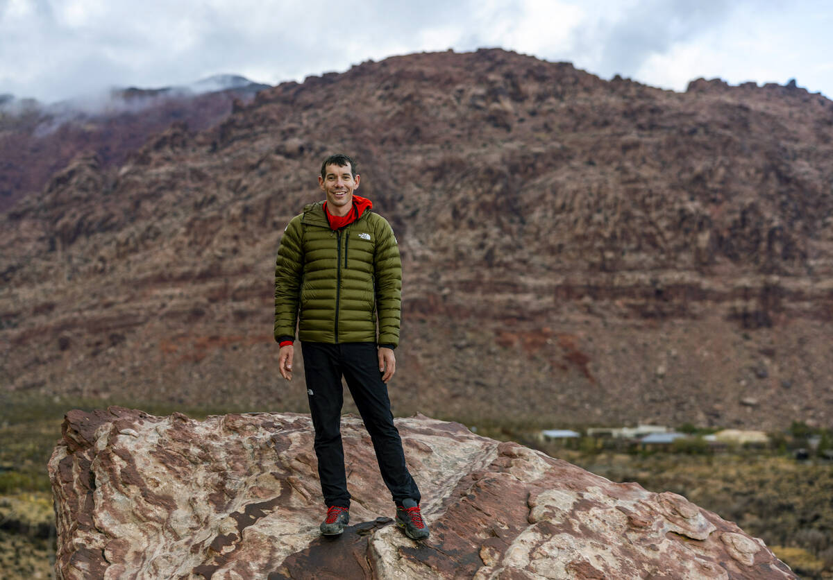 World acclaimed rock climber Alex Honnold at the Calico Basin in the Red Rock Canyon National C ...