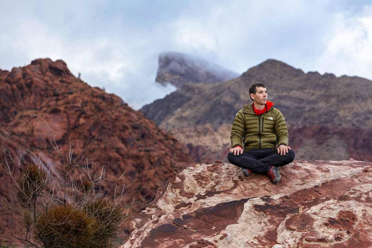 World acclaimed rock climber Alex Honnold at the Calico Basin in the Red Rock Canyon National C ...