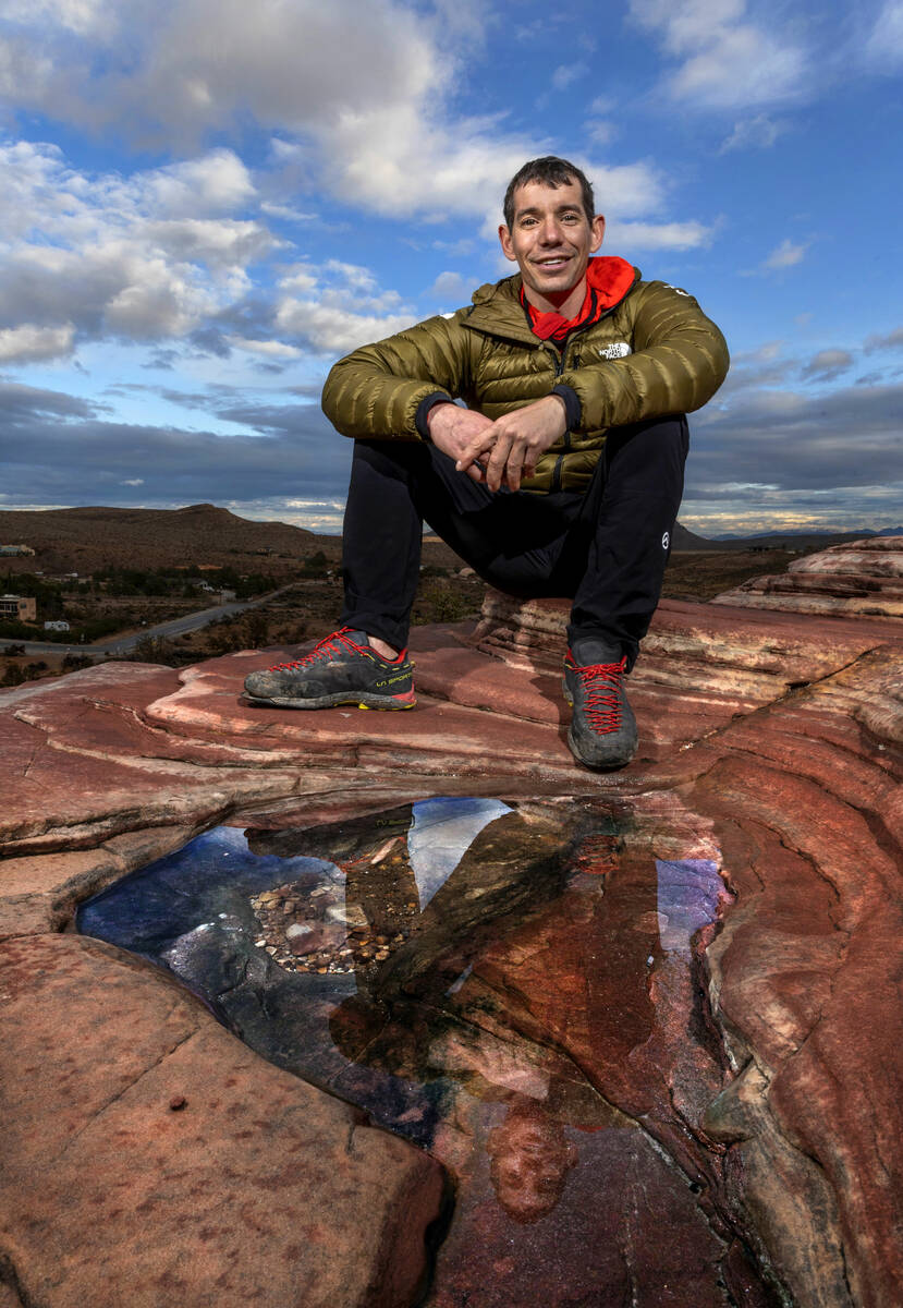 World acclaimed rock climber Alex Honnold at the Calico Basin in the Red Rock Canyon National C ...