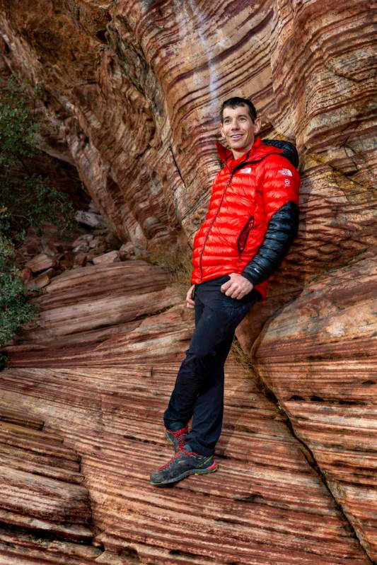 World acclaimed rock climber Alex Honnold at the Calico Basin in the Red Rock Canyon National C ...