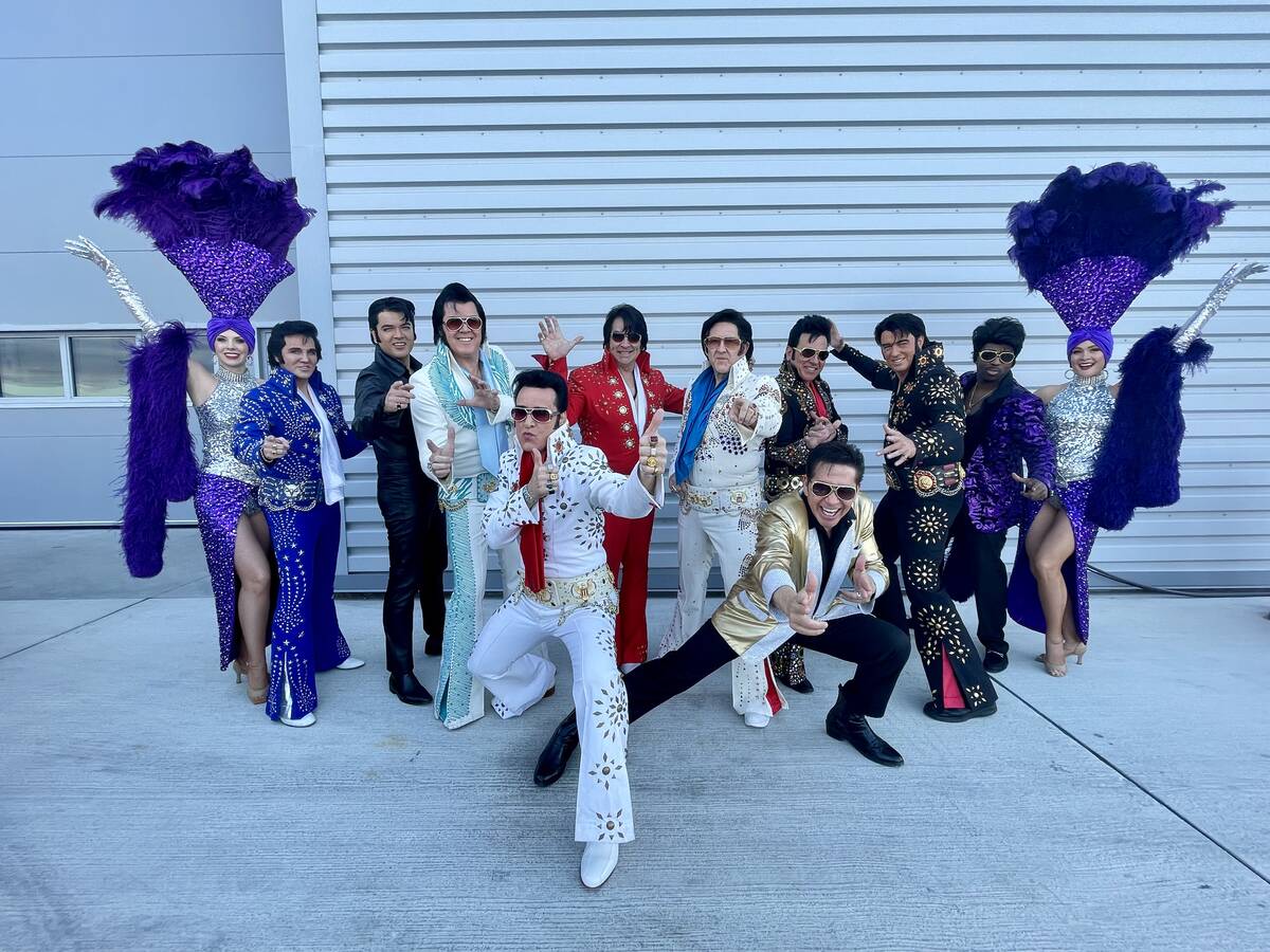 The troupe of Viva Las Vegas Showgirls and Elvis impressionists who greeted the 49ers and Chief ...