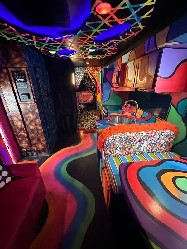 A look at an RV at Frooog’s Camp House on Hacienda, outside of the Luxor, on Wednesday, Feb. ...