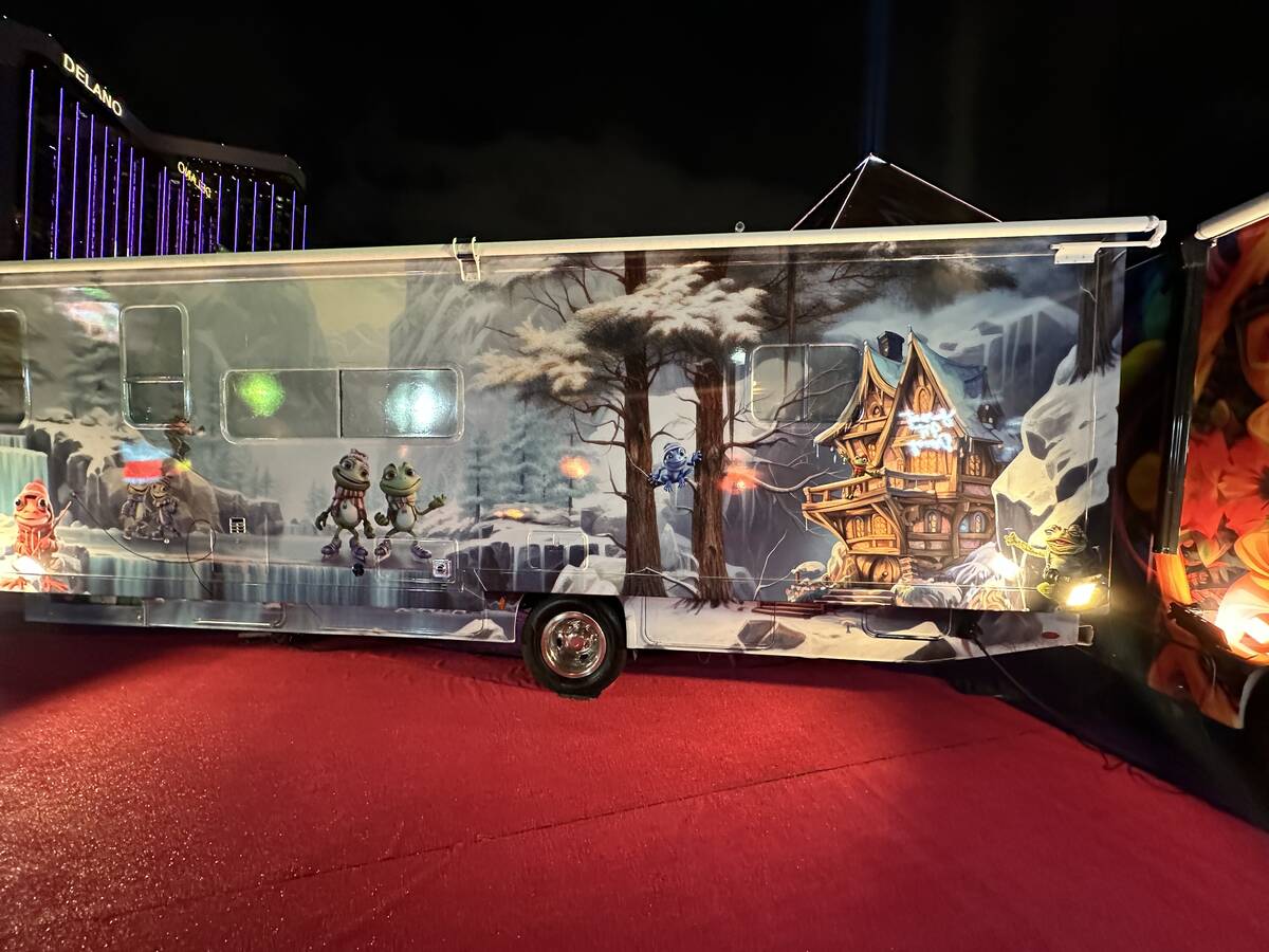 A look at an RV at Frooog’s Camp House on Hacienda, outside of the Luxor, on Wednesday, Feb. ...