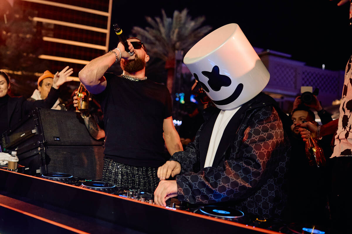 Travis Kelce celebrates his big game win with after-party at XS Nightclub inside Wynn Las Vegas ...